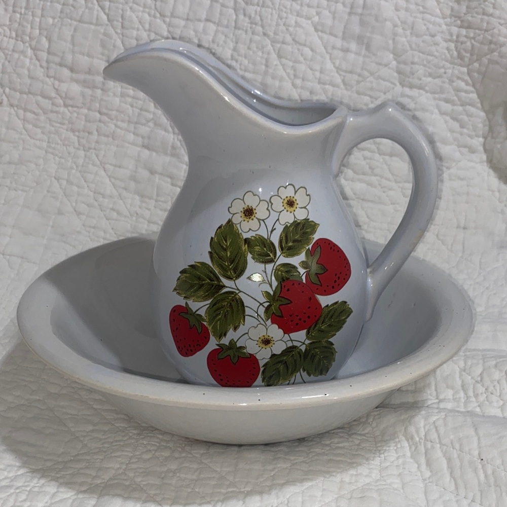 McCoy Strawberry Pitcher and Bowl Set